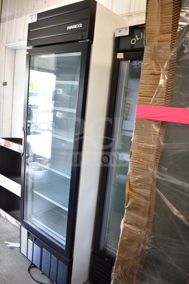 2019 Habco SE18 commercial cooler merchandiser, single door, glass front, 115 volts, 1 phase, excellent condition.