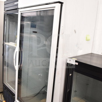2021 True TSCI-600R-G-PH commercial cooler, single glass door, 110-120V, shown in good condition, interior shelving visible.