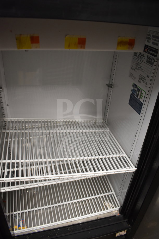 2020 True GDM-41SL-48-HC-LD commercial cooler, 2-door reach-in, clean interior, model and energy labels visible.