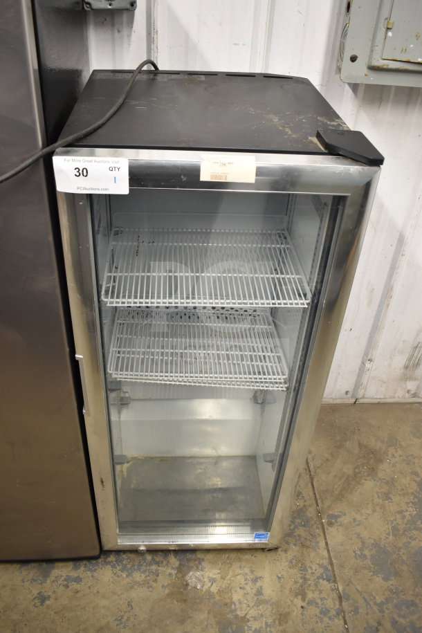 IDW G4-H0234B commercial cooler merchandiser, single door, 115 volts, 1 phase, good condition, shelves included.