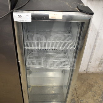 IDW G4-H0234B commercial cooler merchandiser, single door, 115 volts, 1 phase, good condition, shelves included.