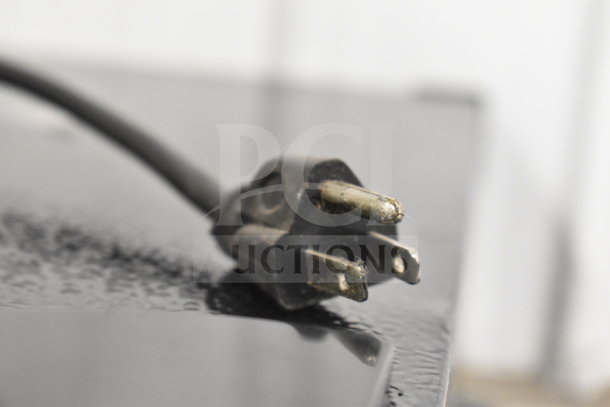 Close-up of power plug for IDW G4-H0234B cooler, emphasizing metal prongs and cable condition. 115 Volts, 1 Phase.