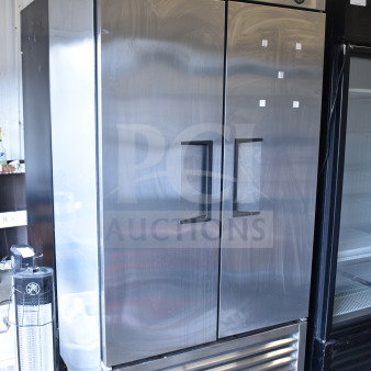 2017 True T-35-HC 2-door commercial reach-in cooler on casters, stainless steel, 115V, 1 phase, excellent condition.