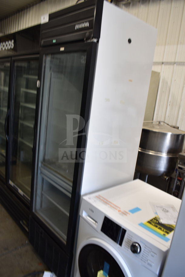 2019 Habco SE18 Commercial Single Door Cooler Merchandiser, black and white. 115V, 1 phase. Clean, good condition.