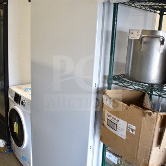 Brand new KoolMore KM-FMD20WH commercial single-door freezer, scratch and dent, 115V, 1 phase, white exterior.