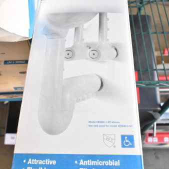 "Box of Insul Guard ADA pipe covers, model Z8946-1-NT. Features attractive, durable, antimicrobial design. Brand new."