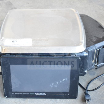 Hobart HTi Commercial Food Portioning Scale, touchscreen display, stainless top, 120/208-240V, 1 Phase, used condition.