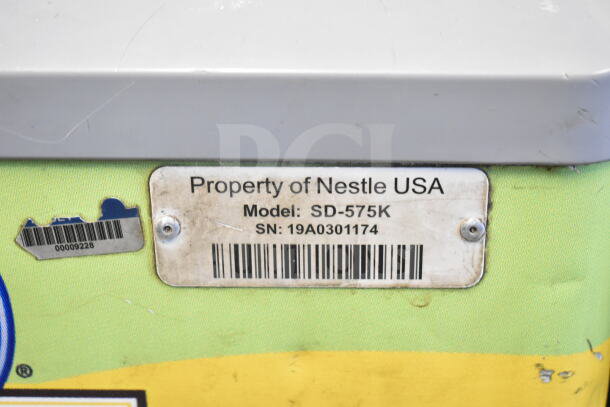 SD-575K Commercial Chest Freezer, Model SD-575K, Nestle USA. Serial Number: 19A0301174. Commercial casters included.