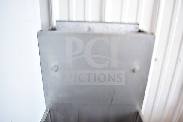 Pitco Frialator floor-style deep fat fryer, natural gas powered, 107,000 BTU with stainless steel exterior.