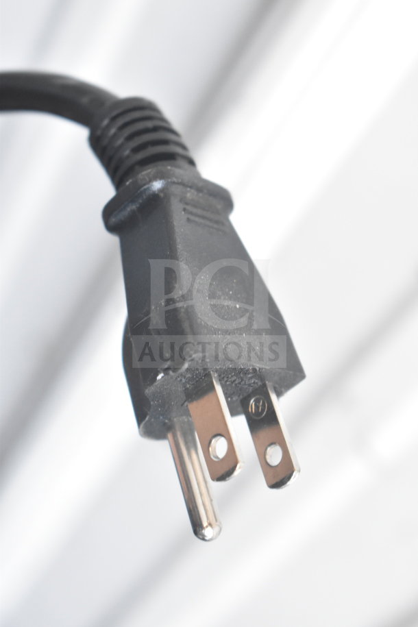 Close-up of the power plug for the Optimum SG-54 Commercial 2 Door Reach-In Cooler. 120 Volts, 1 Phase.