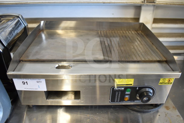 2025 Vevor HT-822 commercial griddle, electric countertop model, stainless steel, 110V, 1 phase, temperature control.