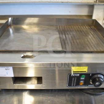 2025 Vevor HT-822 commercial griddle, electric countertop model, stainless steel, 110V, 1 phase, temperature control.