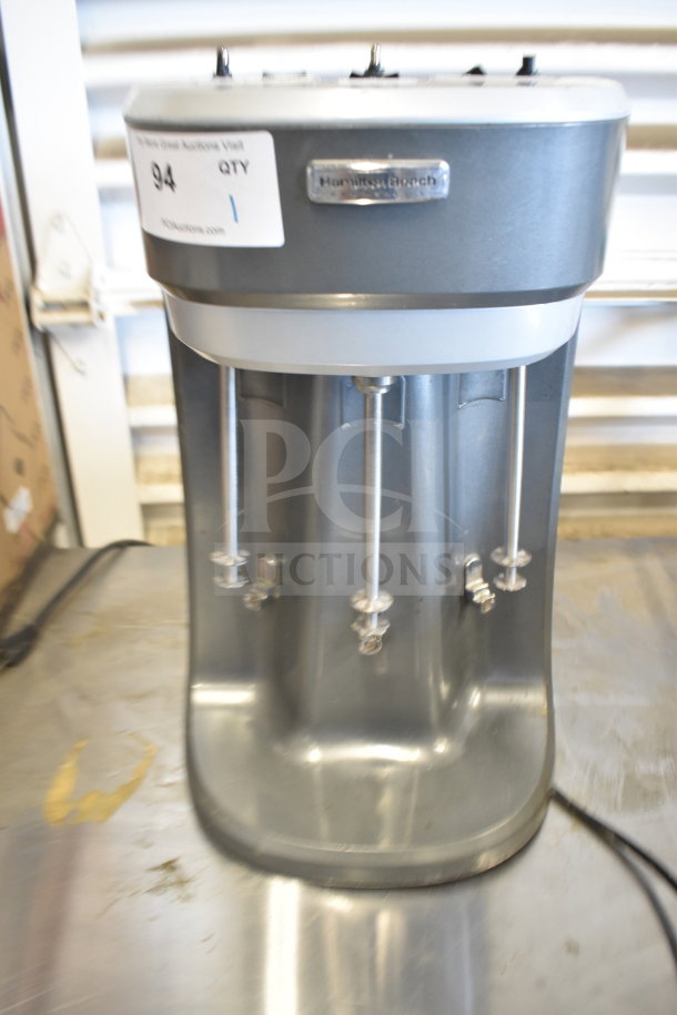 Hamilton Beach HMD400 countertop 3-head drink mixer, 120 volts, 1 phase. Features a durable metal construction.