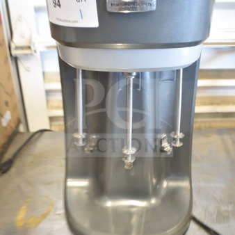 Hamilton Beach HMD400 countertop 3-head drink mixer, 120 volts, 1 phase. Features a durable metal construction.