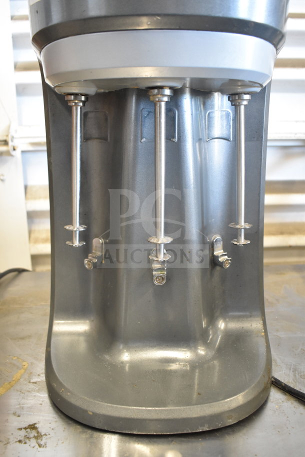 Hamilton Beach HMD400 Countertop 3 Head Drink Mixer, 120V, 1 Phase. Durable steel base, good condition.