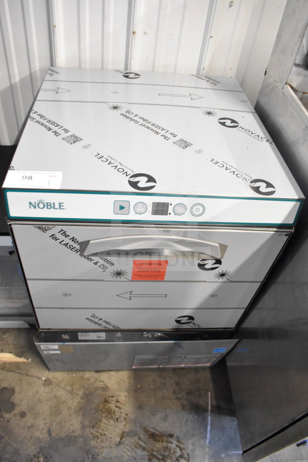 Brand new Noble 495LTUC24 undercounter dishwasher, low-temp, 120V, 1 phase. Scratch and dent condition, packaging intact.