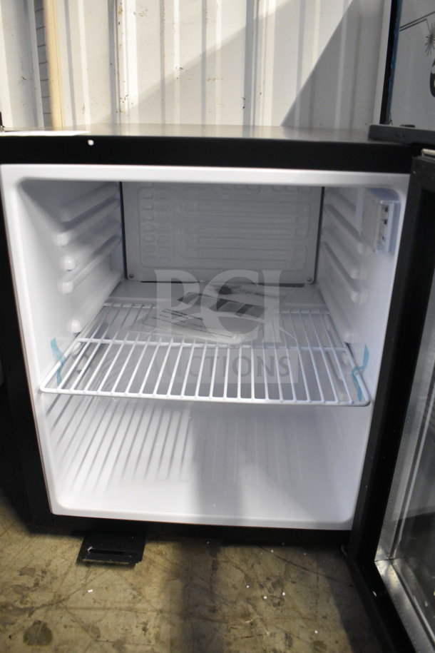 BRAND NEW SCRATCH AND DENT Galaxy 177CRG2B Mini Cooler Merchandiser, 110-120 Volts, 1 Phase, with wire shelf and manual.