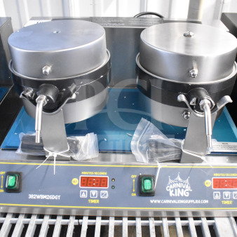 BRAND NEW SCRATCH AND DENT 2025 Carnival King 382WBM26DGT Non-Stick Double Belgian Waffle Maker, digital controls, 120V.