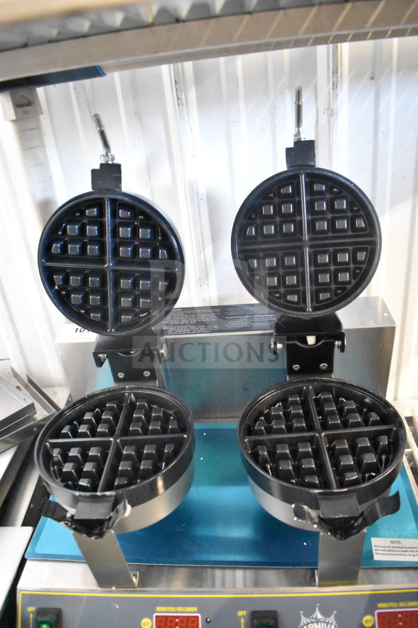 Brand new Carnival King 382WBM26DGT double waffle maker, non-stick, digital timer, temp controls, 120V, scratch and dent.