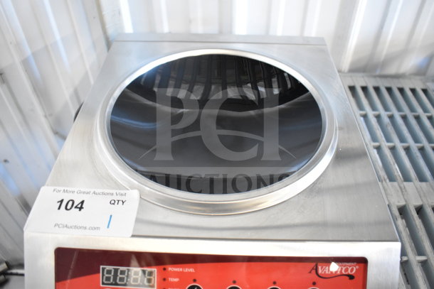 Brand new Avantco 177IWC35 countertop wok induction range, 208-240V, scratch and dent, model label visible.