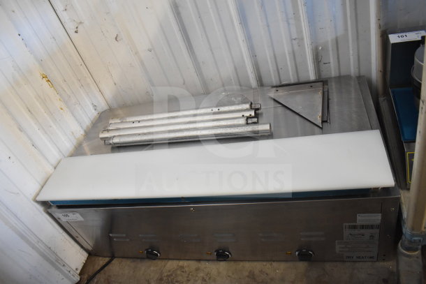 Brand new Avantco 177STE3S three pan electric steam table, open well design, with undershelf. 120 Volts, 1 Phase, minor dents.
