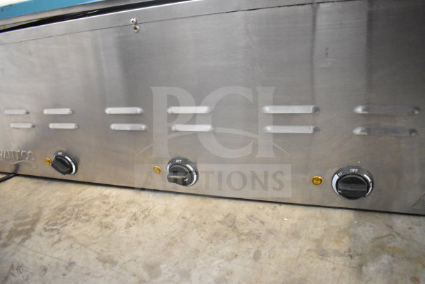BRAND NEW Avantco 177STE3S three pan electric steam table, scratch and dent, 120V, 1 phase, with control knobs visible.