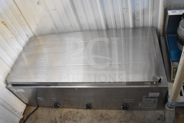 Brand new Avantco 177STE3S three pan electric steam table, 120V, with undershelf. Minor scratches visible.