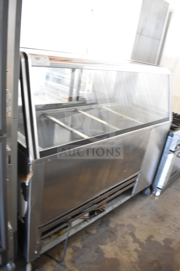 Cooltech CTR-60BMBTG commercial prep table display case, stainless steel, 115 volts, 1 phase, glass front, used condition.