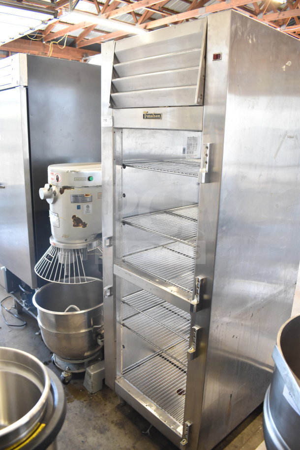 Traulsen RHT132WPTHHG reach-in cooler, stainless steel, missing doors, 115V, 1 phase, commercial use, well-used condition.