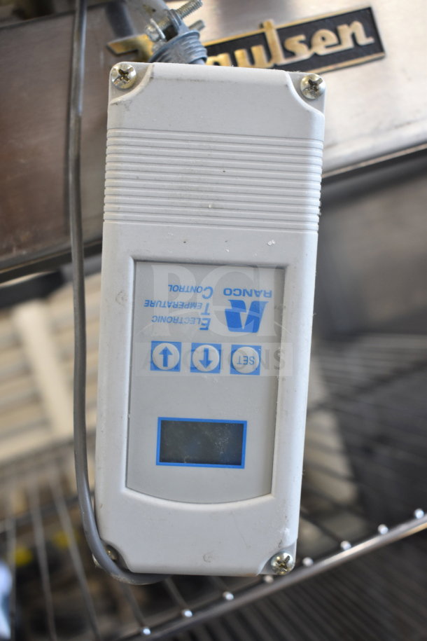 Traulsen RHT132WPTHHG reach-in cooler with temperature control panel visible. Missing doors, 115V, 1 phase.