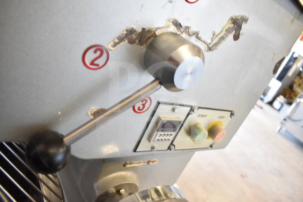 2022 Precision Mixer HD-60, 60 Quart, commercial dough mixer with bowl, guard, hook, dolly; 220V, 3-phase; visible control panel.