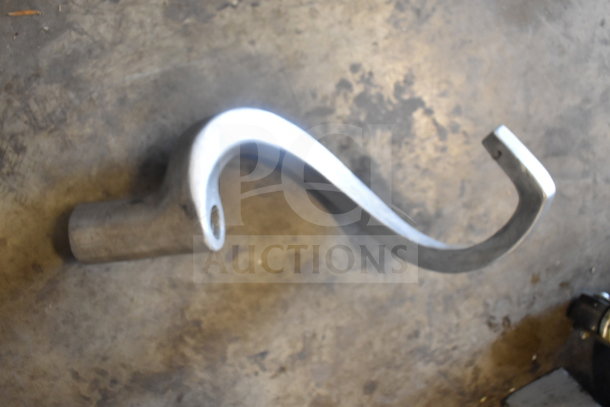 Steel dough hook attachment for 2022 Precision Mixer HD-60, in good condition. Curved design, durable material.