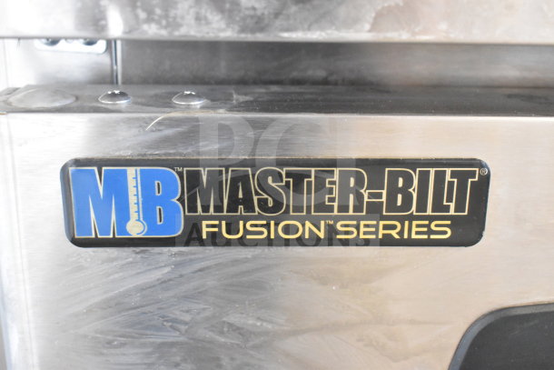 Master-Bilt UF27 commercial single door undercounter freezer with label, on casters, 115 volts, 1 phase, Fusion Series.