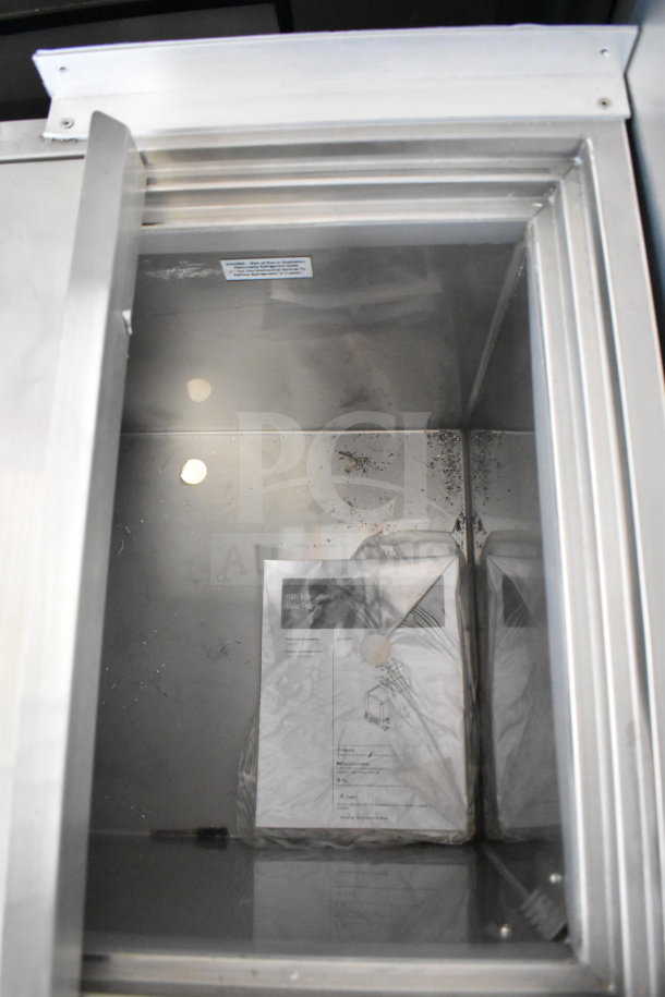 H&K 52473-1 Commercial Chest Freezer, 120V, 1 Phase, interior view, includes labeled packaging and manual.