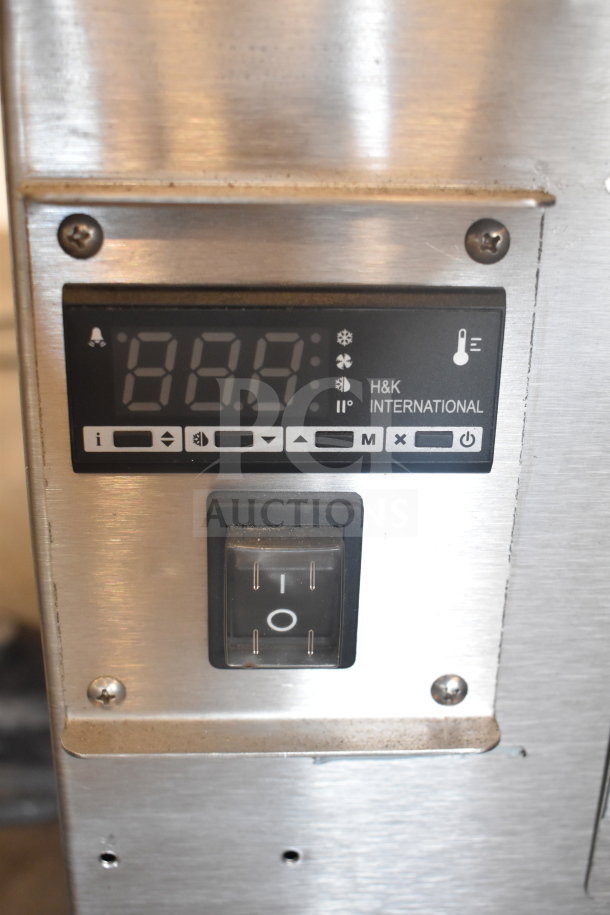 H&K 52473-1 Commercial Chest Freezer control panel with digital display and power switch. 120 Volts, 1 Phase.
