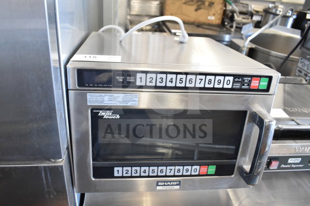 2017 Sharp R-CD1800M commercial microwave, stainless steel, touch pad controls, 208/230V, good condition.