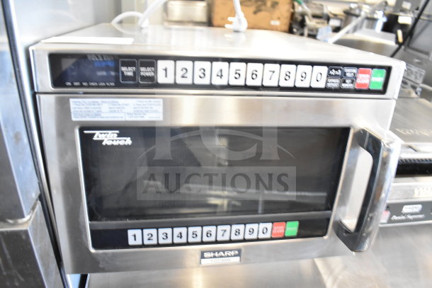 2017 Sharp R-CD1800M commercial countertop microwave, touch pad controls, 208/230 volts, 1 phase, Twin Touch feature.