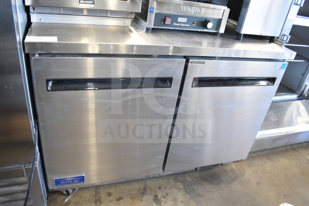 Arctic Air AUC48RZ 2-door undercounter cooler, stainless steel, 115V, 1 phase, commercial use, good condition.