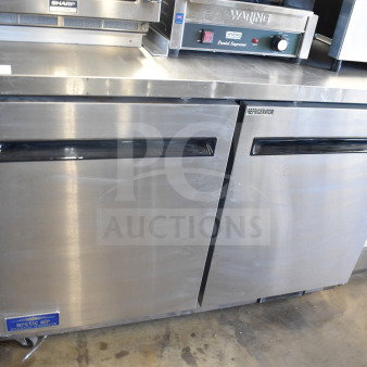 Arctic Air AUC48RZ 2-door undercounter cooler, stainless steel, 115V, 1 phase, commercial use, good condition.