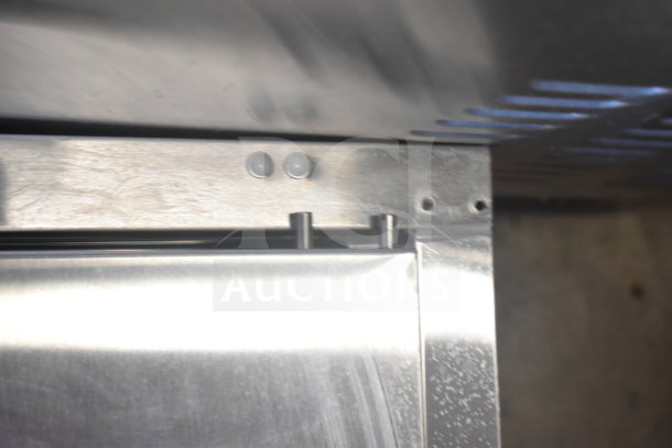 Turbo Air CTST-1800-13-N E-Line Refrigerated Prep Rail, stainless steel, details of the frame, good condition.