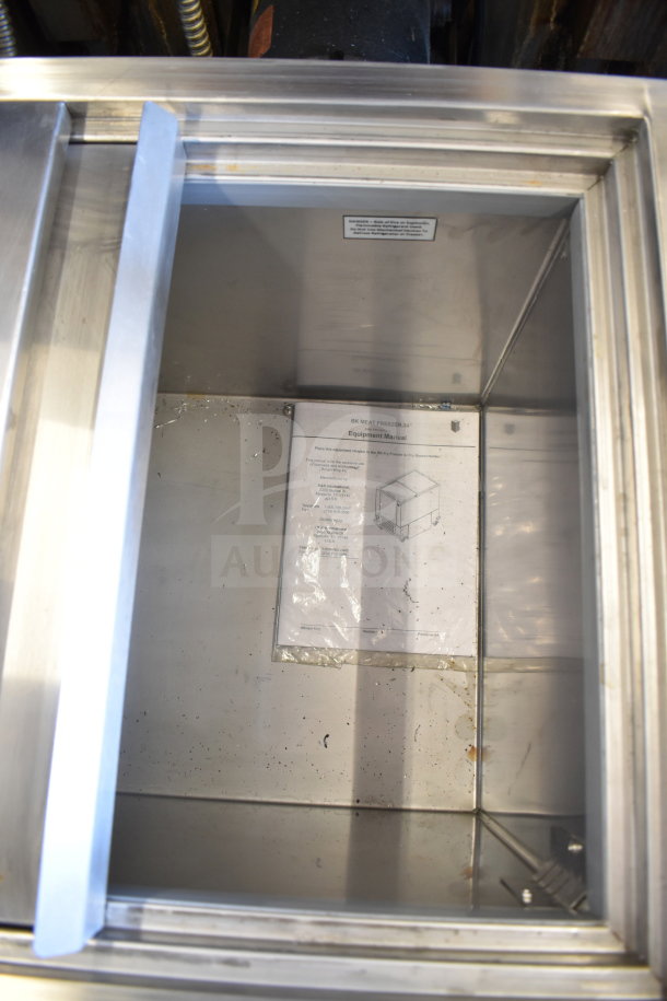 2021 H&K 52473-1 commercial chest freezer, stainless steel interior, 120 volts, 1 phase, includes equipment manual.