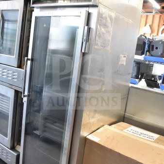2019 Continental 1RNGD commercial single door cooler, 115 volts, with glass door and visible Continental branding.