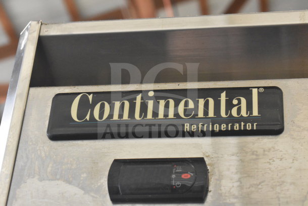 2019 Continental 1RNGD single door reach-in cooler, 115 volts, logo and control panel visible, commercial use.