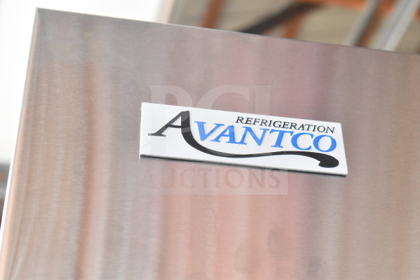 BRAND NEW Avantco 178A49FHC Commercial 2-Door Freezer, scratch and dent condition, 115V, 1 phase, logo visible.