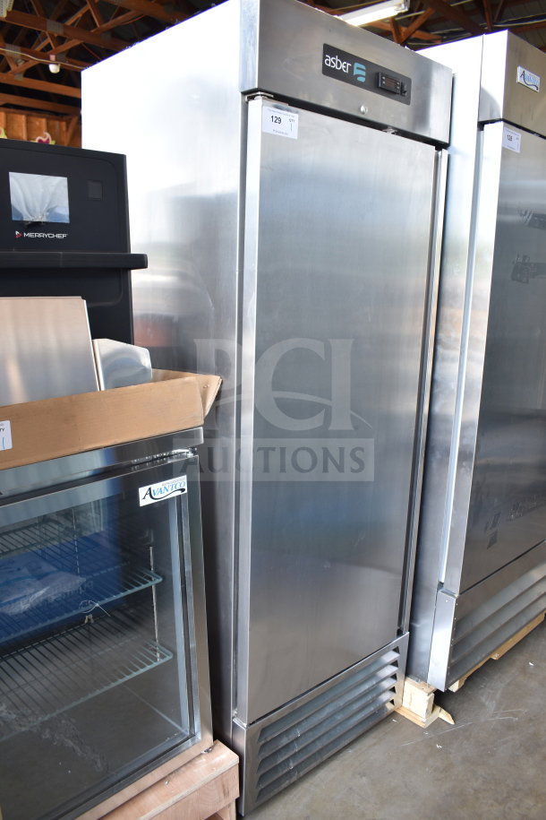 2019 Asber ARF 23 HF Commercial Reach-In Freezer, single door, stainless steel, 115 volts, 1 phase, good condition.
