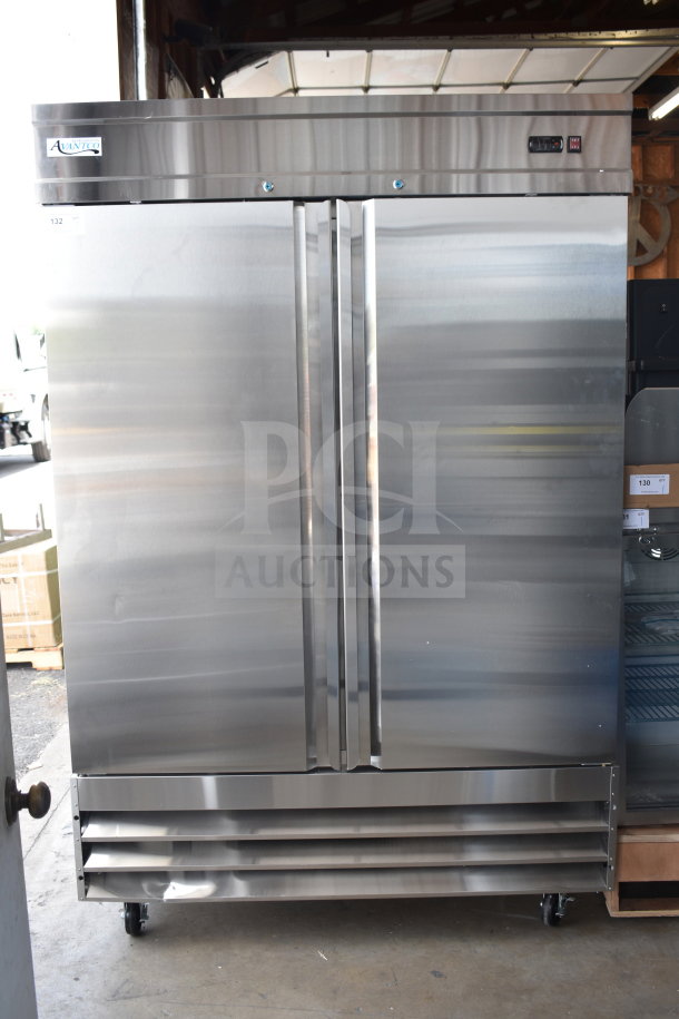 Brand new 2025 Avantco 178SS2FHC 2-door freezer on casters. Commercial-grade, 115V, 1 phase. Scratch and dent condition.