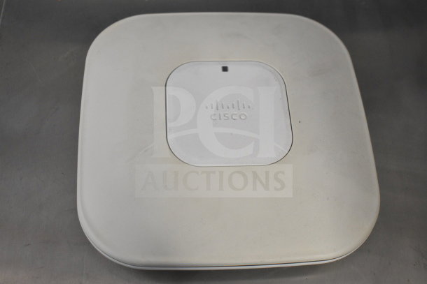 Cisco AIR-CAP3502I-A-K9 access point, white, minor wear, logo and indicator on surface, auction lot of 8 units.