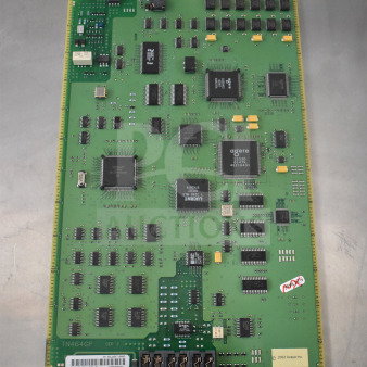 Avaya circuit board, model TN464GP, green with multiple chips, connectors, marked with "2002 Avaya Inc." in good condition.