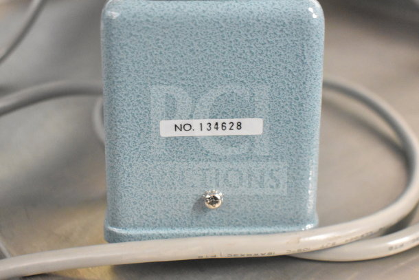 American International Electric AIE-305 Impulse Sealer, 220 Volts, serial no. 134628, light blue, with attached power cord.