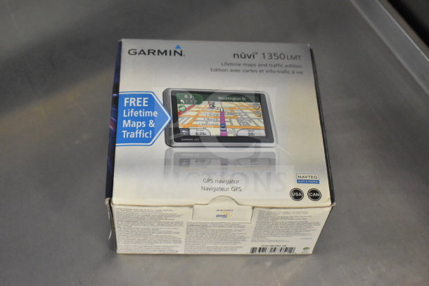 Original box with three Garmin GPS units: Nuvi 55, Nuvi 40, Nuvi 1350. Includes lifetime maps and traffic updates.